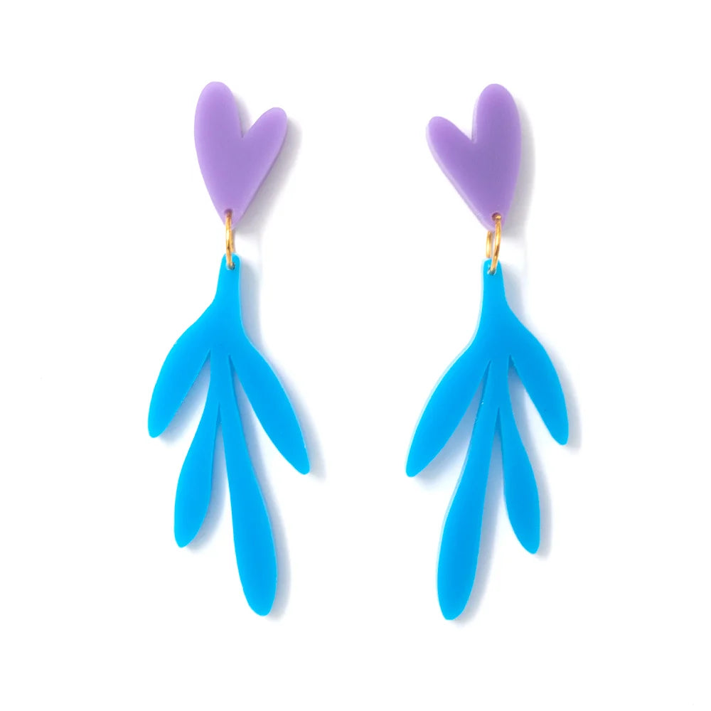 pendientes flor corazon