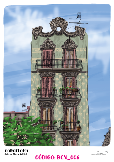 ilustracion Plaza del Sol. Vila de Gràcia