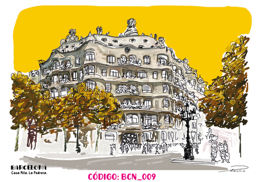 ilustracion La Pedrera fondo amarillo